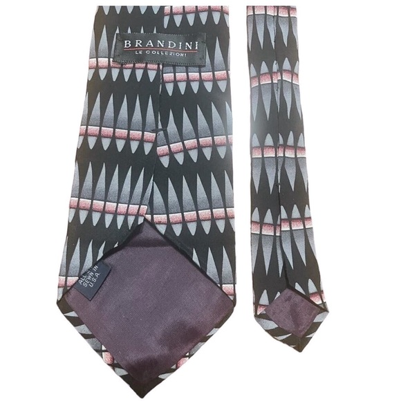 Brandini 💯 silk patterned tie. NWT. OS. - Picture 2 of 4